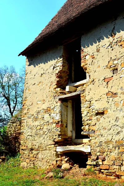 Ruinas Iglesia Evangélica Saxon Medieval Fortificada Pueblo Felmer Felmern Transilvania —  Fotos de Stock