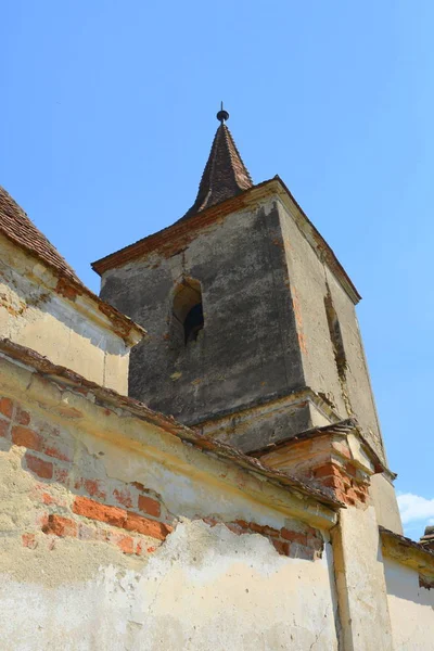 Ruínas Igreja Evangélica Saxão Medieval Fortificada Aldeia Felmer Felmern Transilvânia — Fotografia de Stock