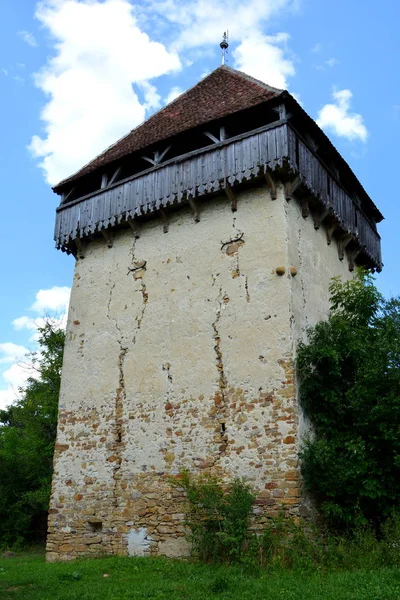 Ruínas Igreja Evangélica Saxão Medieval Fortificada Aldeia Cobor Transilvânia Romênia — Fotografia de Stock