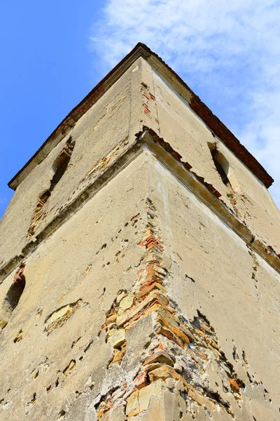 Ruinas Iglesia Evangélica Saxon Medieval Fortificada Pueblo Felmer Felmern Transilvania —  Fotos de Stock