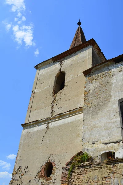 Rovine Chiesa Evangelica Fortificata Sassone Medievale Nel Villaggio Felmer Felmern — Foto Stock