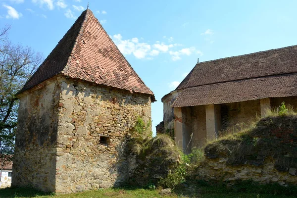 Ruiny Opevněné Středověké Saské Evangelický Kostel Obci Felmer Felmern Sedmihradsko — Stock fotografie