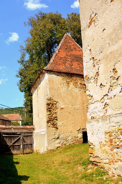 Ruinas Iglesia Evangélica Saxon Medieval Fortificada Pueblo Felmer Felmern Transilvania — Foto de Stock