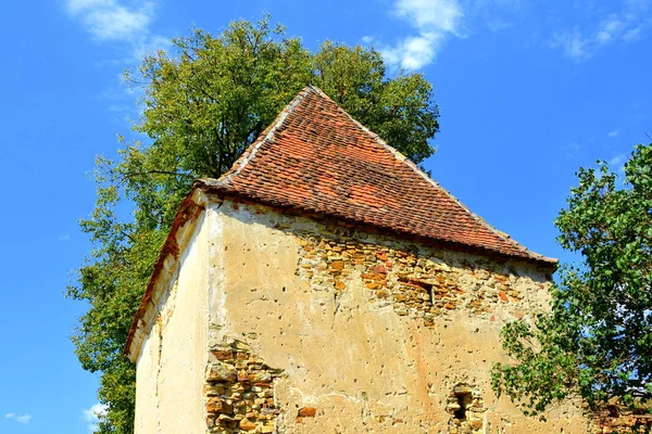 Des Ruines Eglise Évangélique Saxonne Médiévale Fortifiée Dans Village Felmer — Photo