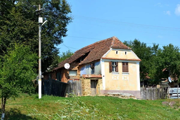 Typisch Landelijk Landschap Boer Huizen Het Dorp Felmer Felmern Transsylvanië — Stockfoto