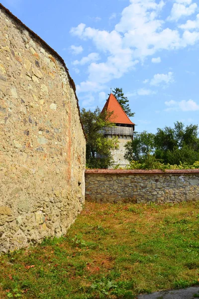 Οχυρωμένη Μεσαιωνική Σαξονικό Ευαγγελική Εκκλησία Στο Χωριό Cata Τρανσυλβανία Ρουμανία — Φωτογραφία Αρχείου