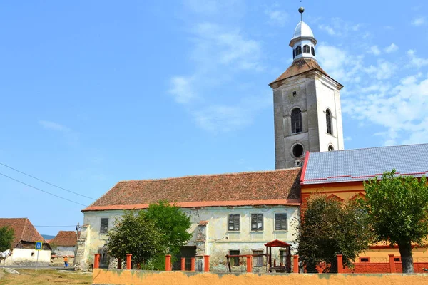 Opevněné Středověké Saské Evangelický Kostel Vesnici Mercheasa Sedmihradsko Rumunsko Osada — Stock fotografie