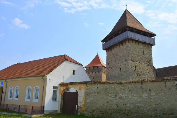 Müstahkem Ortaçağ Sakson Evangelic Kilisesi Köyün Cata Transilvanya Romanya Yerleşim — Stok fotoğraf