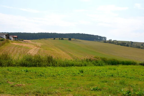 Typische Ländliche Landschaft Den Hügeln Von Transsilvanien Rumänien Grüne Landschaft — Stockfoto