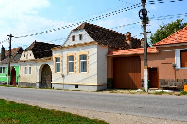 Типовий Сільського Пейзажу Селянських Будинки Селі Cata Трансільванії Румунія Поселення — стокове фото
