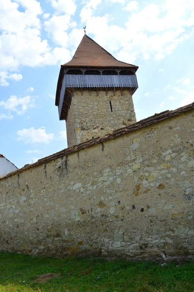 Müstahkem Ortaçağ Sakson Evangelic Kilisesi Köyün Cata Transilvanya Romanya Yerleşim — Stok fotoğraf