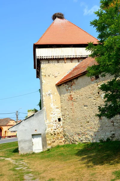 Chiesa Evangelica Fortificata Sassone Medievale Nel Villaggio Cata Transilvania Romania — Foto Stock