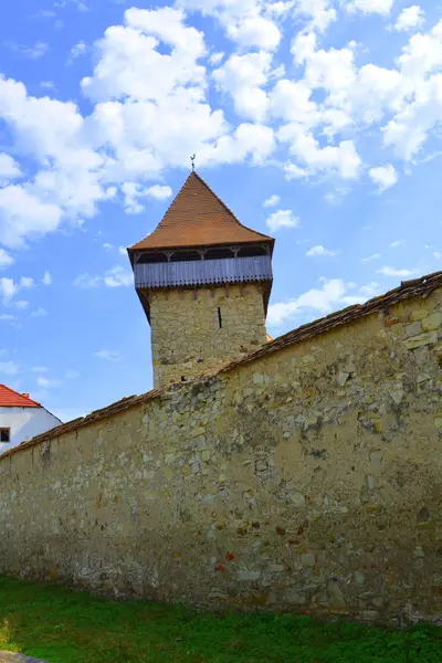 Крепость Средневековой Саксонской Евангельской Церкви Деревне Ката Трансильвания Румыния Поселение — стоковое фото