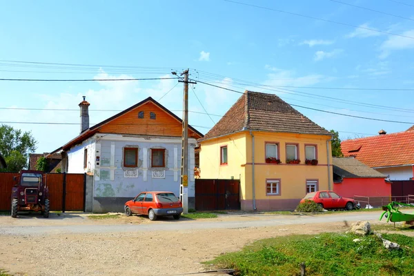 Typische Ländliche Landschaft Und Bauernhäuser Dorf Mercheasa Siebenbürgen Rumänien Die — Stockfoto