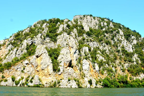 Demir Kapıları Bir Tuna Nehrinde Sırbistan Romanya Arasındaki Sınır Bir — Stok fotoğraf