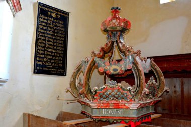 Müstahkem Ortaçağ Sakson evangelic kilise içinde köy Toarcla, Tartlau, Transilvanya, Romanya. Yerleşim 12. yüzyılda ortasında Sakson kolonistler tarafından kuruldu