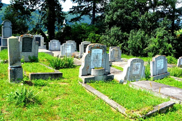 Hřbitov Opevněné Středověké Saské Evangelický Kostel Obci Saesd Sedmihradsko Rumunsko — Stock fotografie