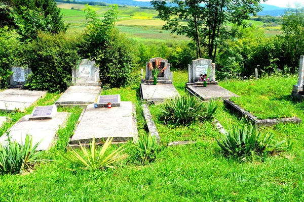Mezarlık Kilisenin Müstahkem Ortaçağ Sakson Evangelic Köyünde Saesd Transilvanya Romanya — Stok fotoğraf