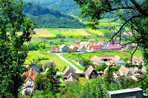 전형적인 풍경과 Saesd Transylvania 루마니아에서 Saxon 식민지에 되었다 — 스톡 사진