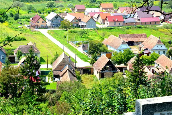 전형적인 풍경과 Saesd Transylvania 루마니아에서 Saxon 식민지에 되었다 — 스톡 사진