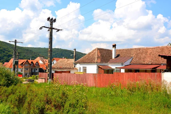 Typische Landelijke Landschap Boer Huizen Het Dorp Saesd Transsylvanië Roemenië — Stockfoto