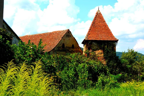 Eglise Évangélique Saxonne Médiévale Fortifiée Dans Village Saesd Transylvanie Roumanie — Photo