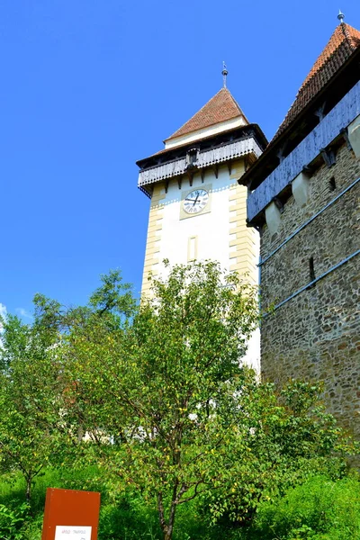Igreja Evangélica Saxão Medieval Fortificada Aldeia Apold Transilvânia Romênia Assentamento — Fotografia de Stock