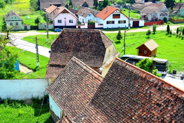 전형적인 풍경과 Apold Transylvania 루마니아에서 Saxon 식민지에 되었다 — 스톡 사진