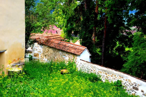 要塞化された中世ザクセン福音教会 Apold ルーマニア トランシルバニアの村 決済は 世紀の半ばにサクソンの入植者によって設立されました — ストック写真