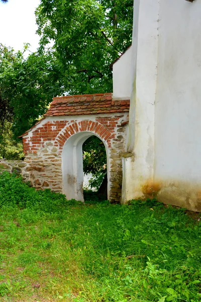 Chiesa Evangelica Fortificata Sassone Medievale Nel Villaggio Apold Transilvania Romania — Foto Stock
