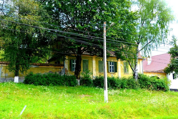 Peisaj Rural Tipic Case Țărănești Satul Saesd Transilvania România Așezarea — Fotografie, imagine de stoc