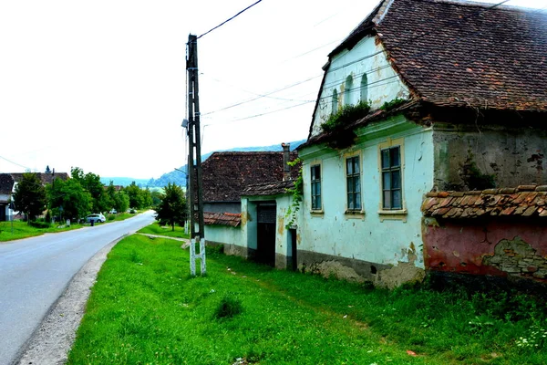 Tipiche Case Rurali Contadine Nel Villaggio Saesd Transilvania Romania Insediamento — Foto Stock