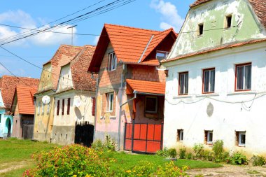Tipik kırsal manzara ve köylü evlerde köyü Saesd, Transilvanya, Romanya. Yerleşim 12. yüzyılda ortasında Sakson kolonistler tarafından kuruldu