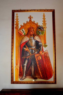 Kral Portret. Corvin'ın kale veya Hunedoara, Transilvanya, Hunedoara Iancu Romanya Kralı Köşkü 