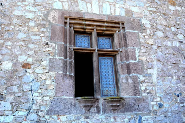 Fenster Corvin Castle Oder Hunyadi Castle Hunedoara Der Residenz Des — Stockfoto