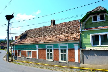 Köy Hoghiz, Transilvanya, Avrupa'nın tipik kırsal manzara