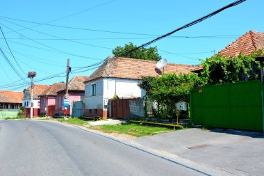 Köy Hoghiz, Transilvanya, Avrupa'nın tipik kırsal manzara