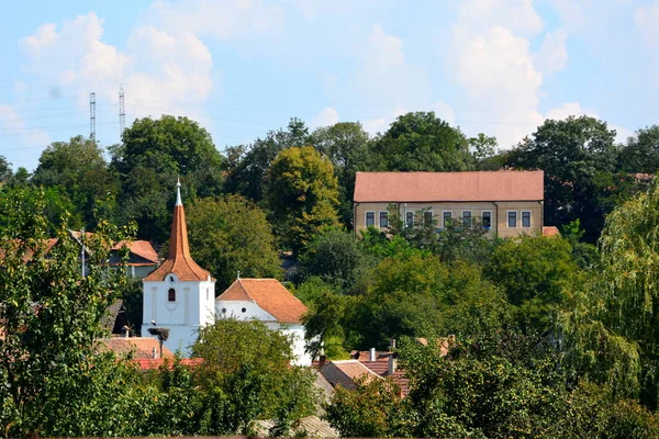 Typiska Landskapet Byn Hoghiz Transsylvanien Europa — Stockfoto