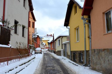 Tipik kentsel peyzaj şehrin Brasov, Transilvanya, Romanya, ülkenin merkezinde bulunan bir ilçedir. 300.000 nüfuslu.