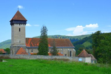 Müstahkem Ortaçağ kilise de köyün Malancrav, Romanya, burada are biraz-in Transylvania'da en önemli Gotik duvar resimleri