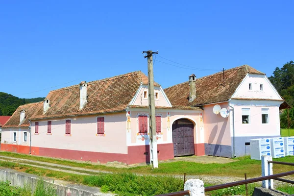 Paisaje Rural Típico Casas Campesinas Pueblo Roandola Transilvania Rumania Asentamiento —  Fotos de Stock