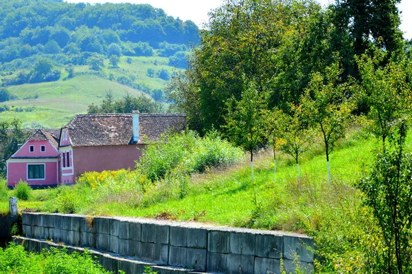 Paisaje Rural Típico Casas Campesinas Pueblo Roandola Transilvania Rumania Asentamiento —  Fotos de Stock