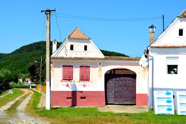 Tipico Paesaggio Rurale Case Contadine Nel Villaggio Roandola Transilvania Romania — Foto Stock