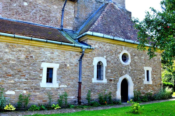 Iglesia Medieval Fortificada Pueblo Malancrav Rumania Aquí Están Algunos Los — Foto de Stock