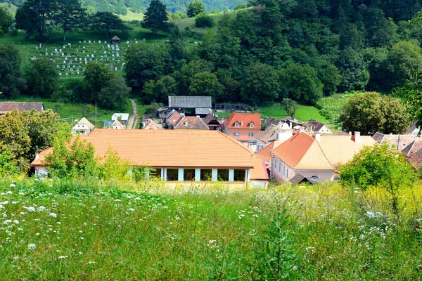 Paysage Rural Typique Maisons Campagne Dans Village Malancrav Transylvanie Roumanie — Photo