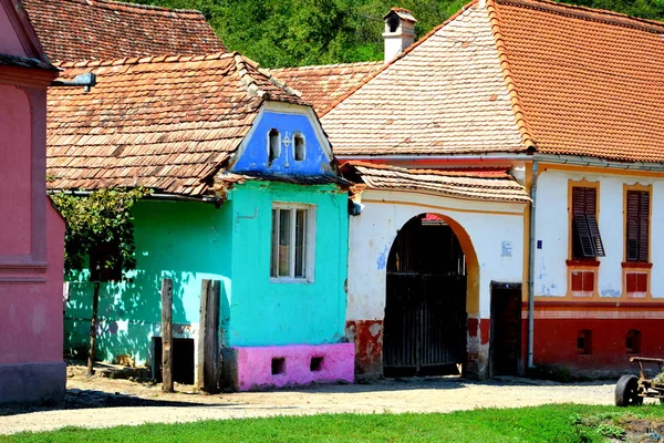 Typical Rural Landscape Peasant Houses Floresti Saxon Village Commune Chirpr — Stock Photo, Image