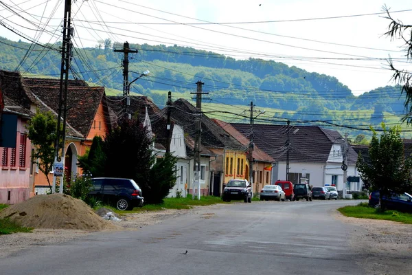 Typical Rural Landscape Peasant Houses Floresti Saxon Village Commune Chirpr — Stock Photo, Image