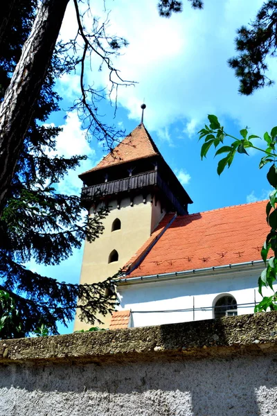 Opevněné Středověké Saské Evangelický Kostel Obci Dánové Sedmihradsko Rumunsko Osada — Stock fotografie