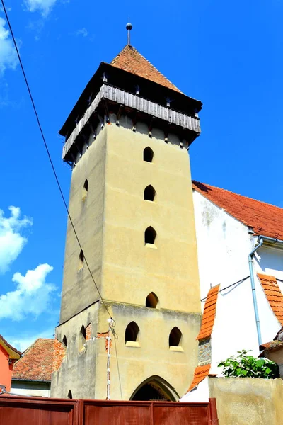 Igreja Evangélica Saxão Medieval Fortificada Aldeia Dinamarquesa Transilvânia Romênia Assentamento — Fotografia de Stock