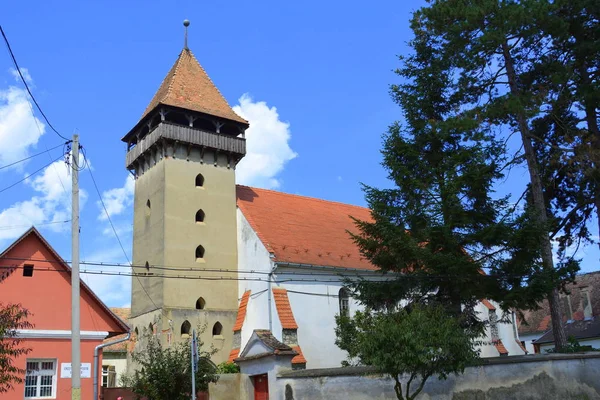 Igreja Evangélica Saxão Medieval Fortificada Aldeia Dinamarquesa Transilvânia Romênia Assentamento — Fotografia de Stock